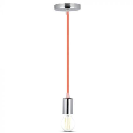 Strömkabel 1xE27/60W/230V orange/skinande krom