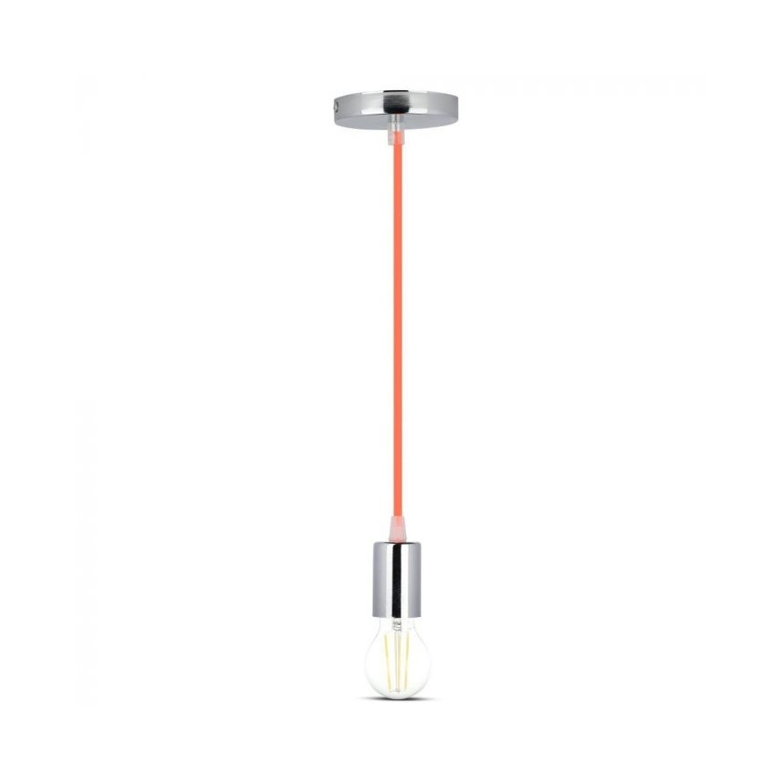 Strömkabel 1xE27/60W/230V orange/skinande krom