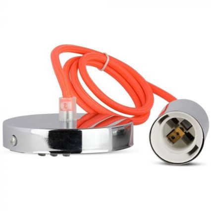 Strömkabel 1xE27/60W/230V orange/skinande krom