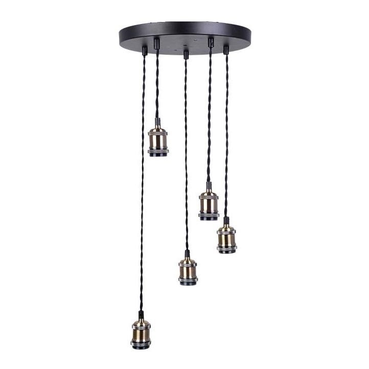 Strömkabel 5xE27/60W/230V brons