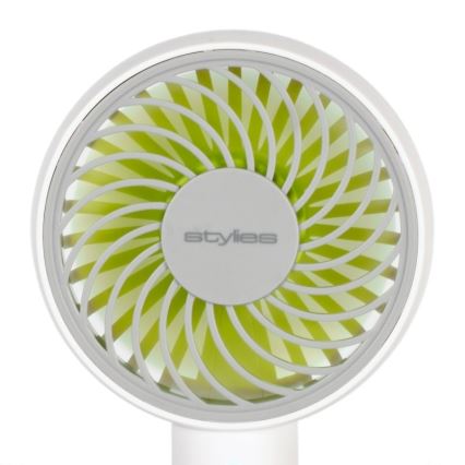 Stylies - Uppladdningsbar handfläkt LACERTA 4W/5V 2500 mAh vit