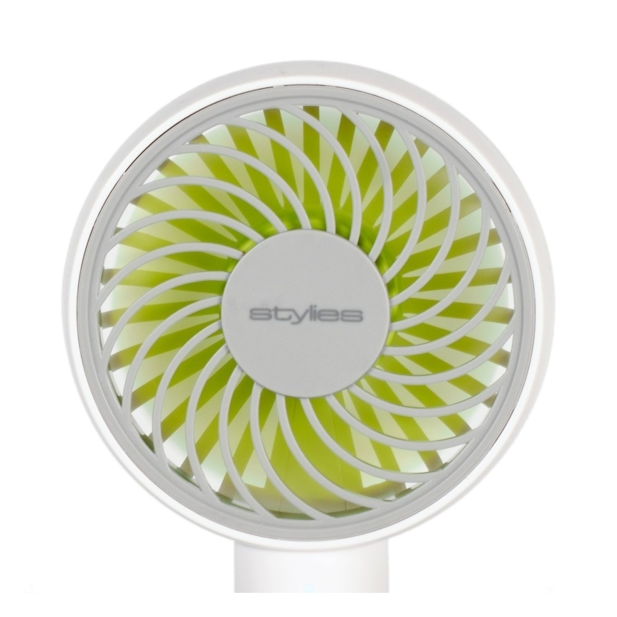 Stylies - Uppladdningsbar handfläkt LACERTA 4W/5V 2500 mAh vit