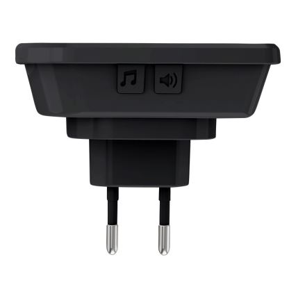 Plug in Sladdlös dörrklocka  230V IP56 svart