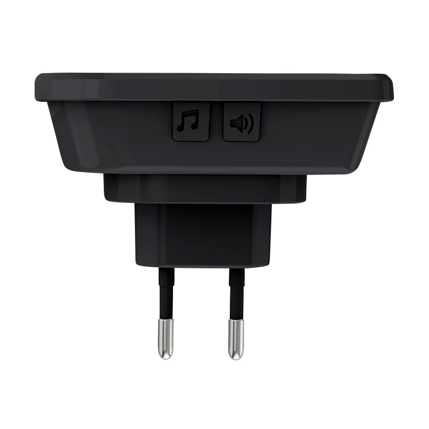 Plug in Sladdlös dörrklocka  230V IP56 svart