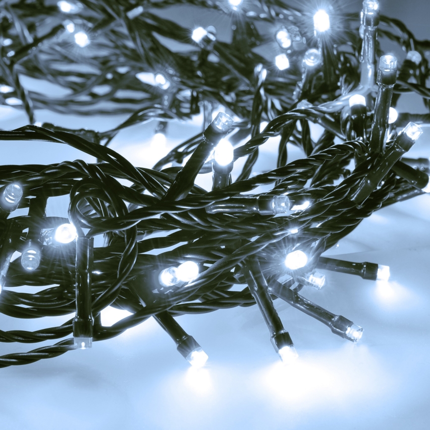 LED utomhus julkedja  100xLED/8 funktioner 13m IP44 kall vit 