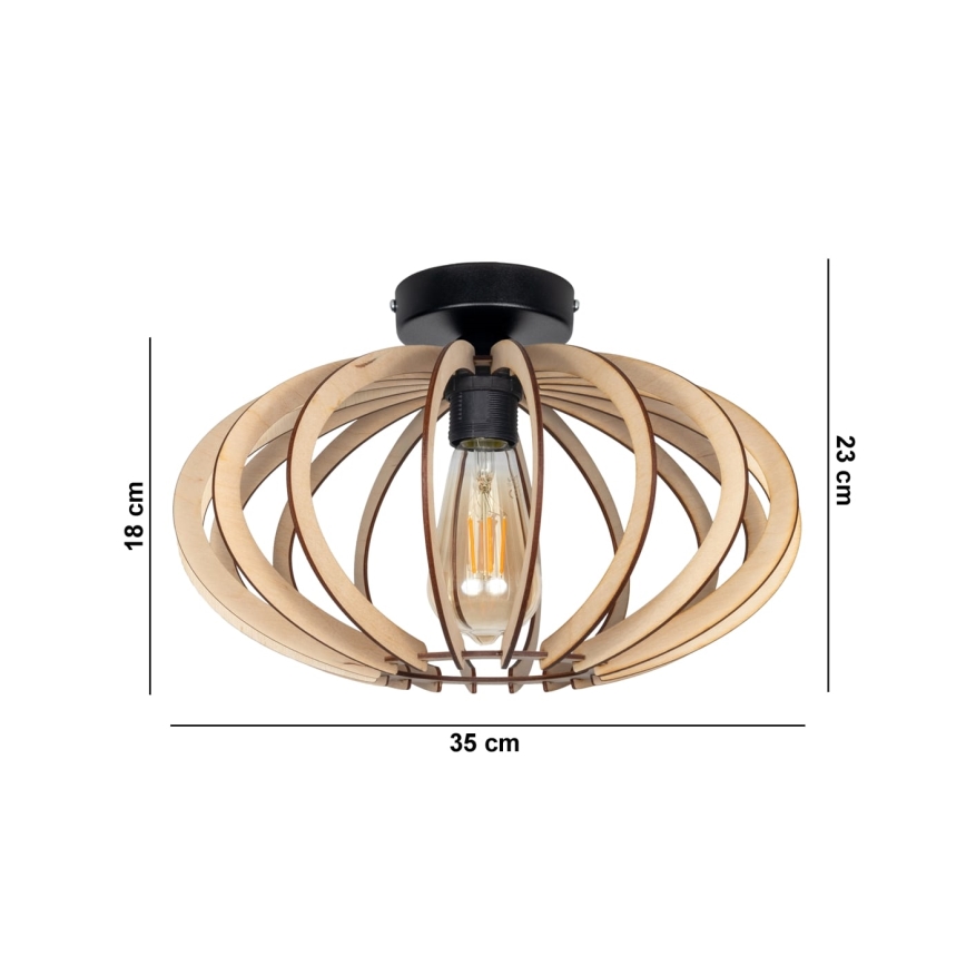 Surface-mounted ljuskrona EARTH 1xE27/60W/230V svart/beige