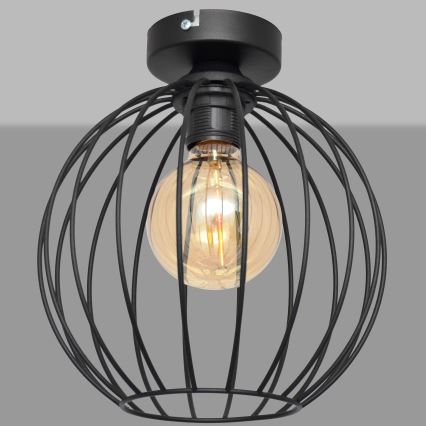 Surface-mounted ljuskrona MERCURE 1xE27/15W/230V d. 24 cm svart