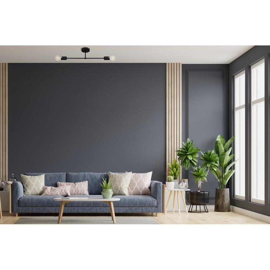 Surface-mounted takkrona  CAMBRIDGE 2xE27/15W/230V svart 