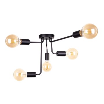 Surface-mounted takkrona  NIXO 5xE27/60W/230V svart