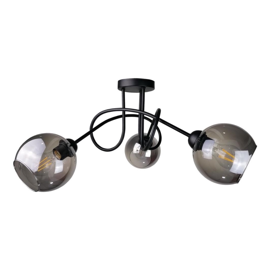 Surface-mounted takkrona  RIN 3xE27/60W/230V svart