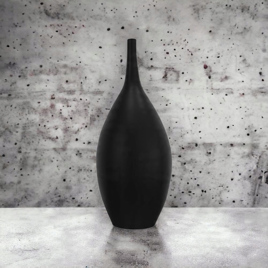 Svart keramisk vas 47 cm