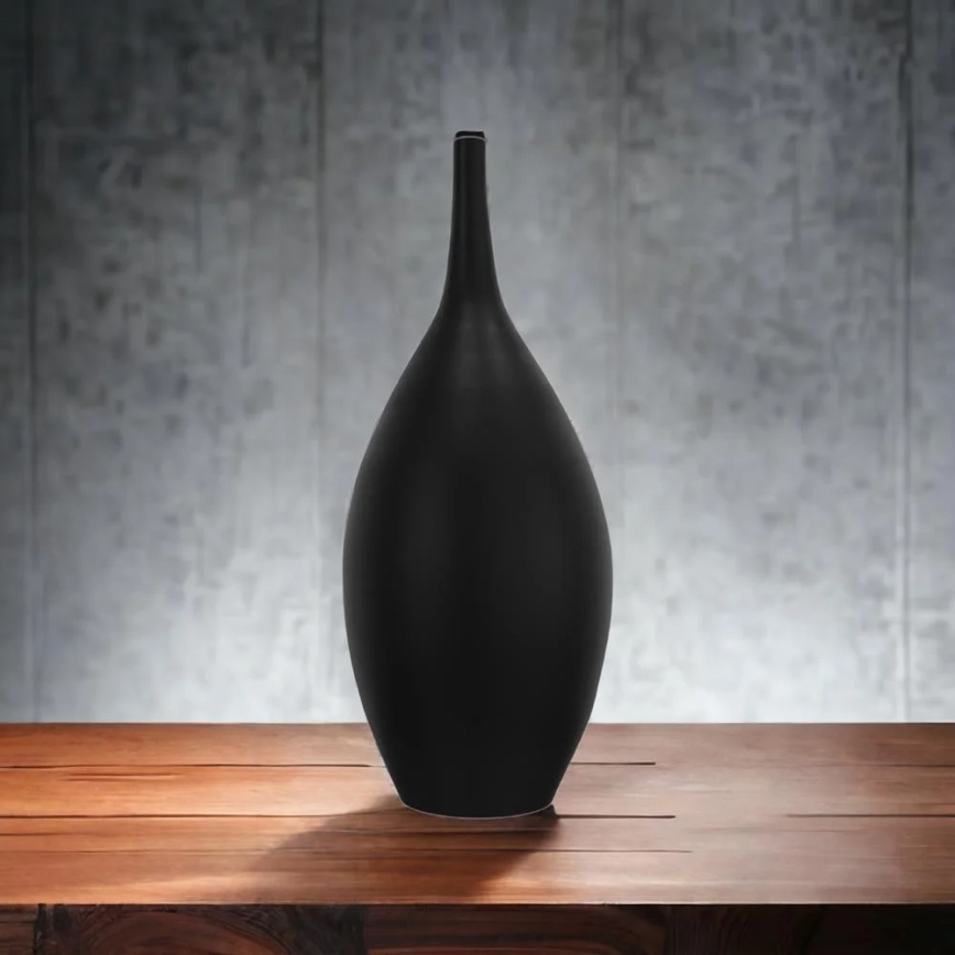 Svart keramisk vas 47 cm