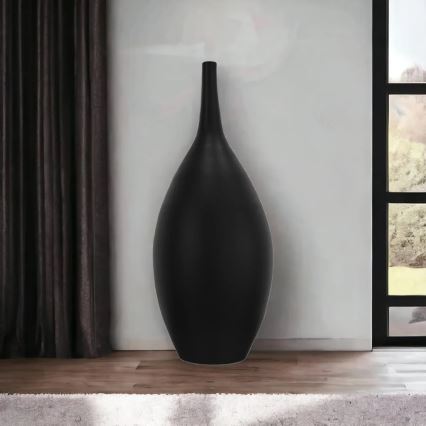 Svart keramisk vas 47 cm