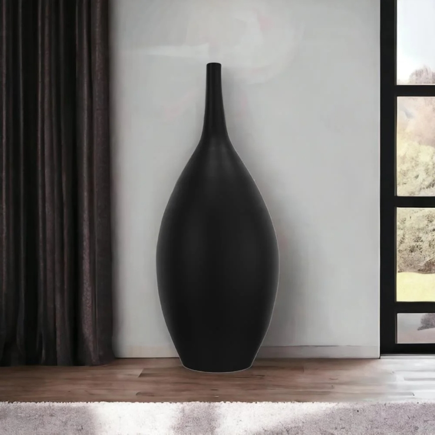 Svart keramisk vas 47 cm