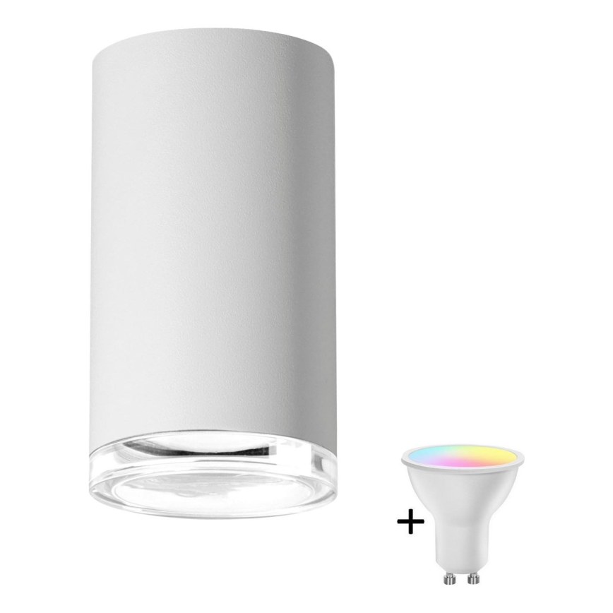 Світильник для ванної LED RGBW з діммером TURYN 1xGU10/6,5W/230V 2700-6500K Wi-Fi IP44 білий