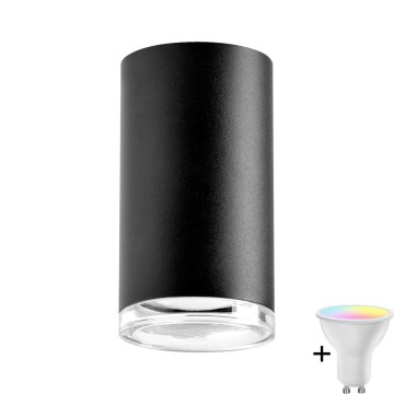 Світильник для ванної LED RGBW з регулюванням яскравості TURYN 1xGU10/6,5W/230V 2700-6500K Wi-Fi IP44 чорний