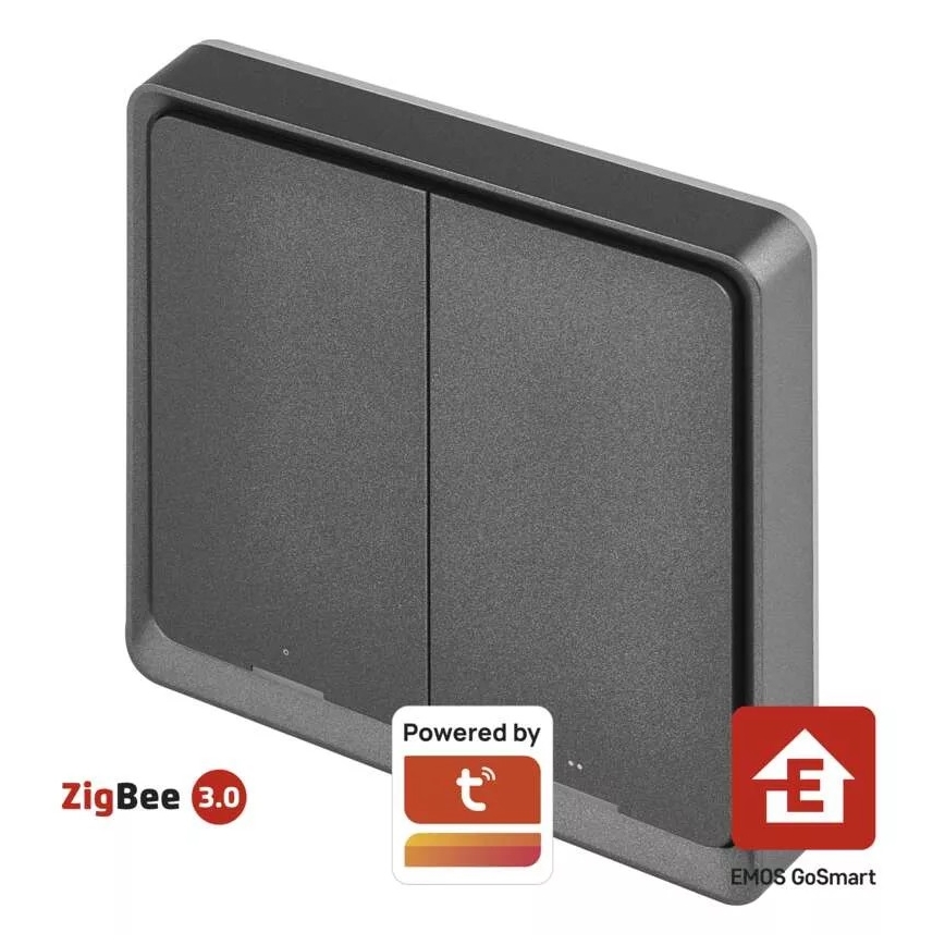 Switch 2-knapp GoSmart Tuya svart