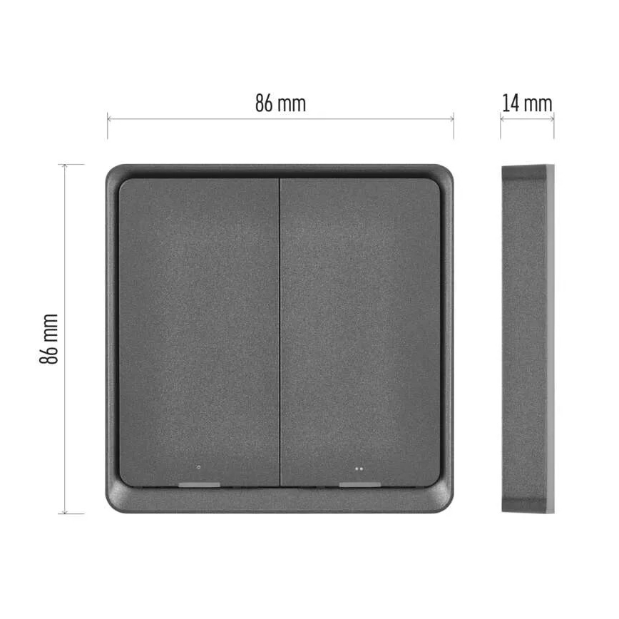 Switch 2-knapp GoSmart Tuya svart