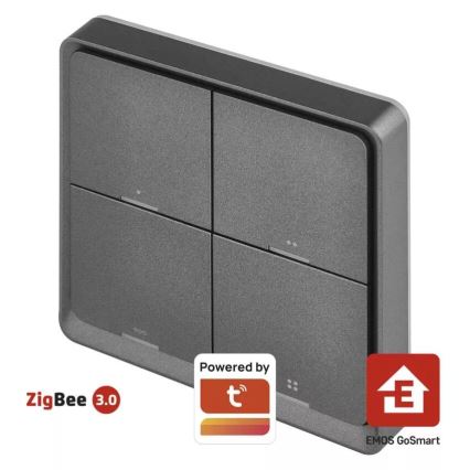 Switch 4-knapp GoSmart Tuya svart