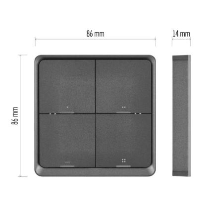 Switch 4-knapp GoSmart Tuya svart