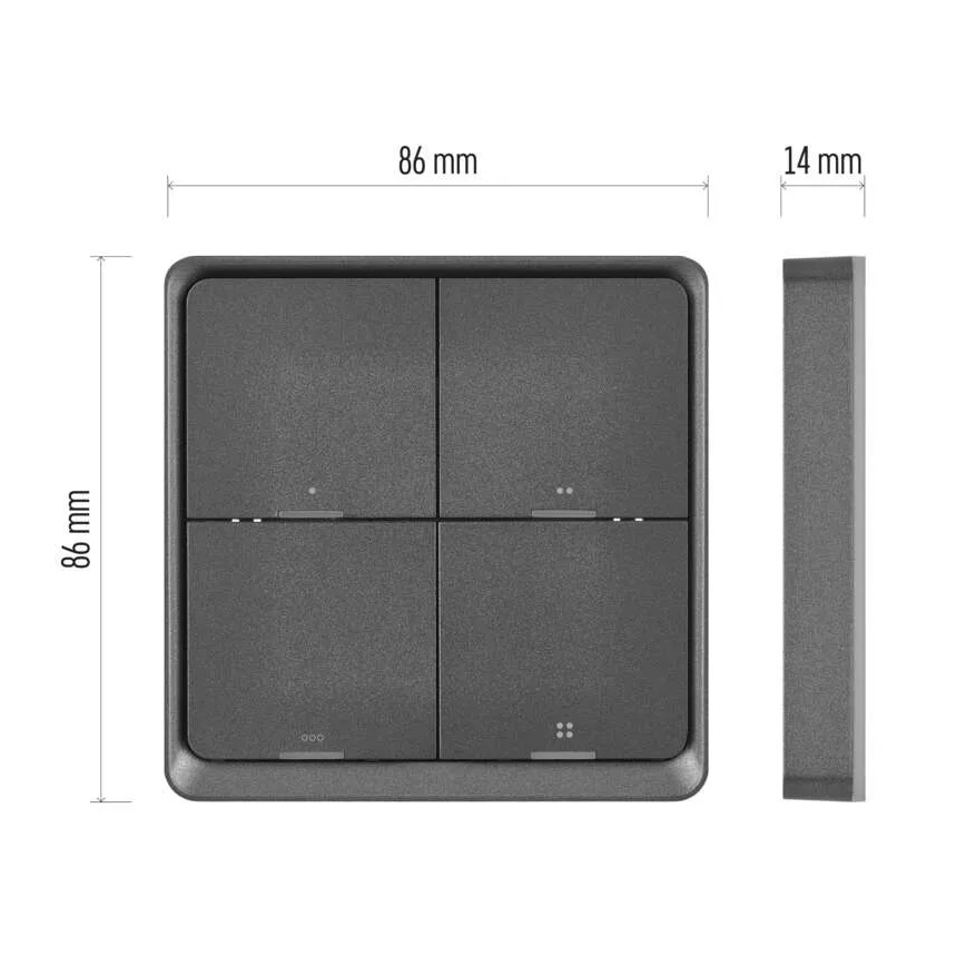 Switch 4-knapp GoSmart Tuya svart