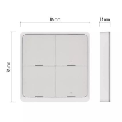 Switch 4-knapp GoSmart Tuya vit