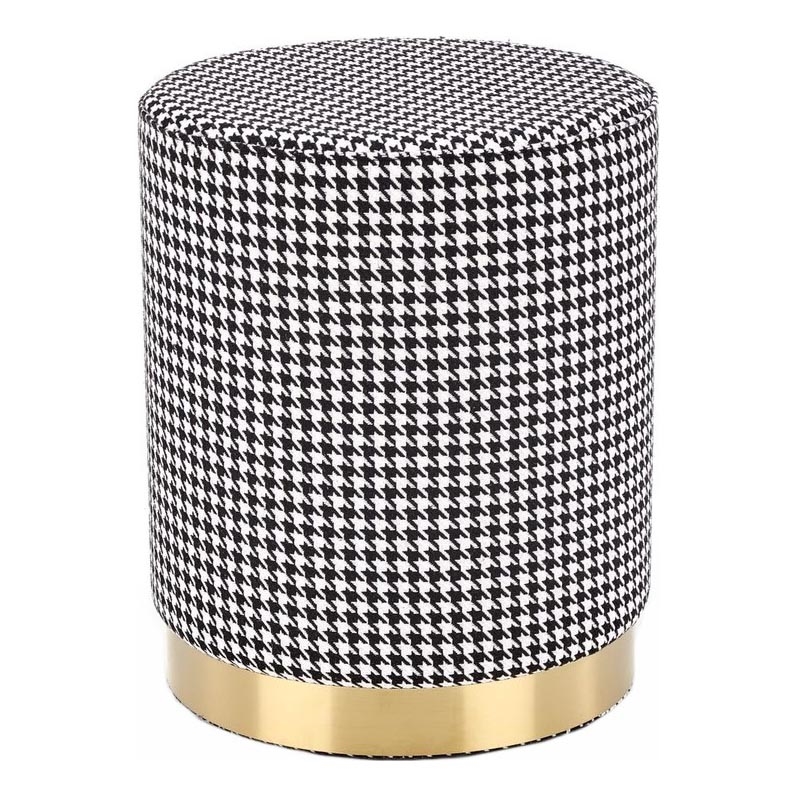 Taburett ARUNA diameter 36 cm vit/svart/guld