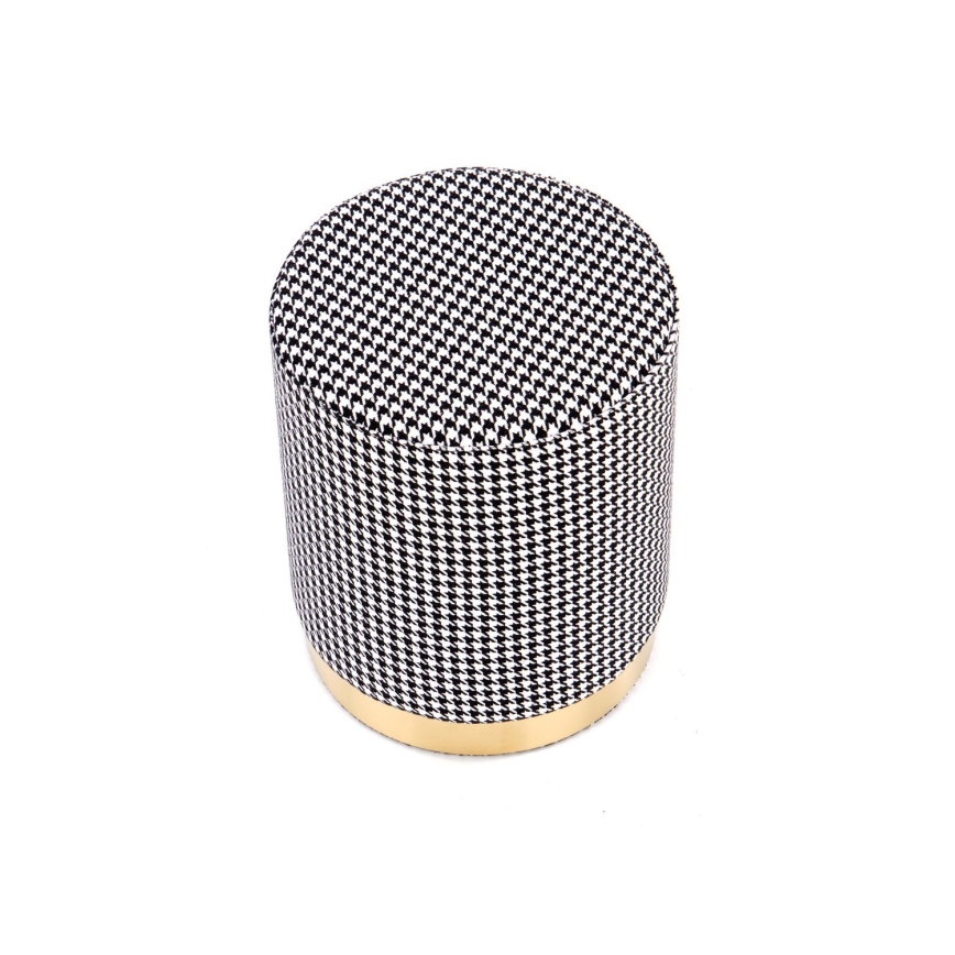 Taburett ARUNA diameter 36 cm vit/svart/guld