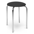 Taburett CHICO 47x41 cm svart/skinande krom