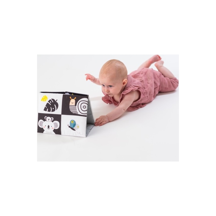 Taf Toys - Tygbarnbok med spegel svart