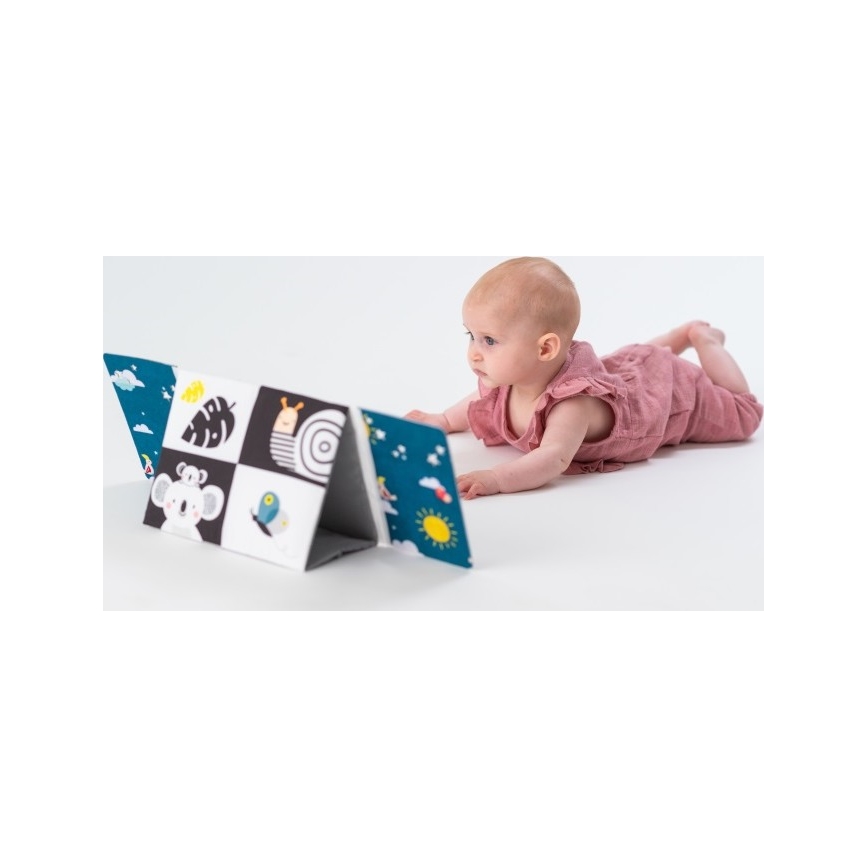 Taf Toys - Tygbarnbok med spegel svart