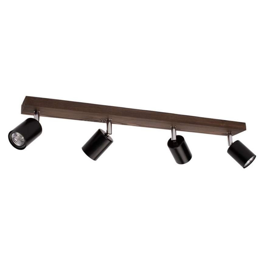 Tak spotlight MANARA 4xGU10/5W/230V valnöt - FSC-certifierad