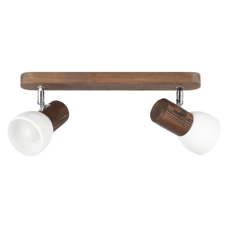 Tak spotlight NEL 2xE27/15W/230V valnöt -FSC-certifierad