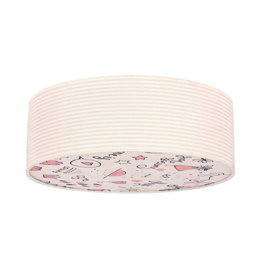 Takbelysning för barn KIDDY 2xE27/40W/230V beige/rosa