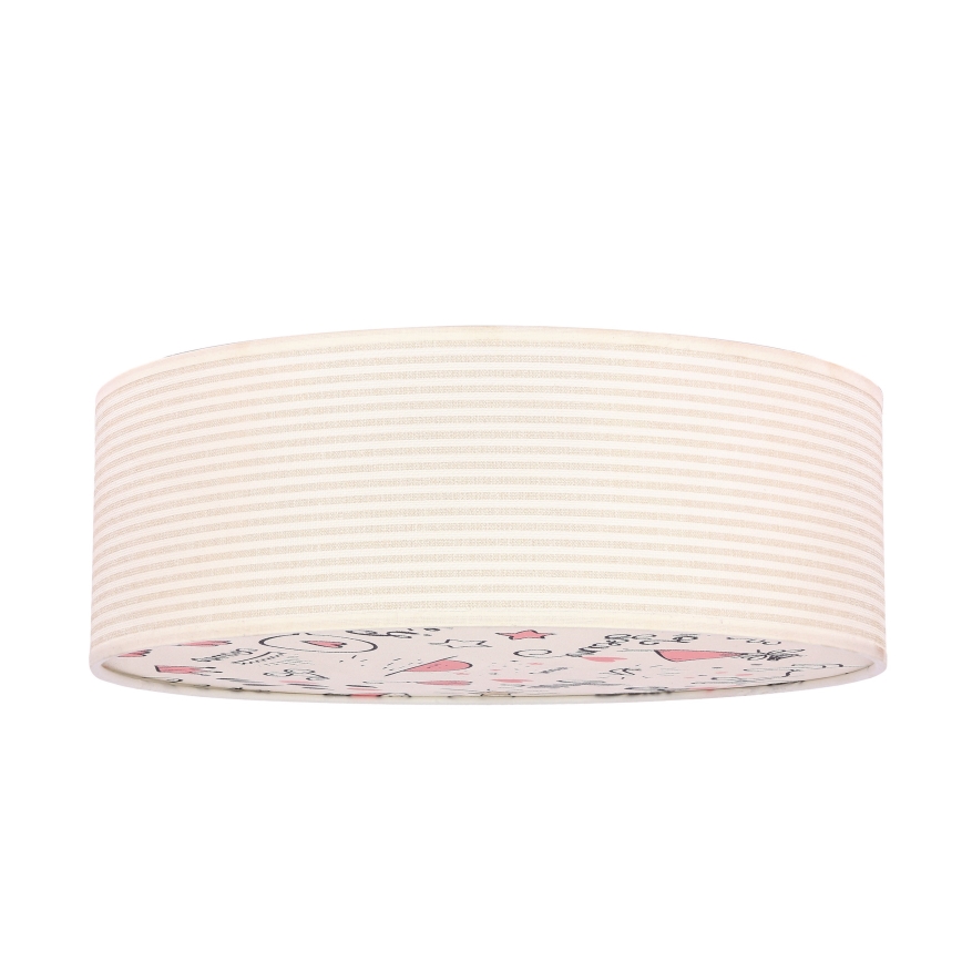 Takbelysning för barn KIDDY 2xE27/40W/230V beige/rosa