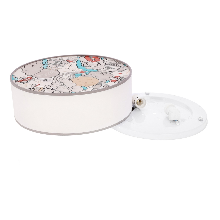 Takbelysning för barn KIDDY 2xE27/40W/230V vit/beige