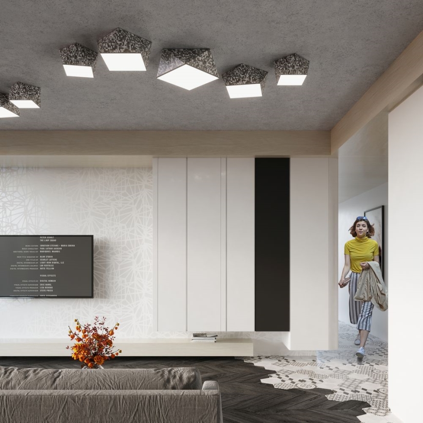 Takbelysning HEXA 3xE27/60W/230V silver