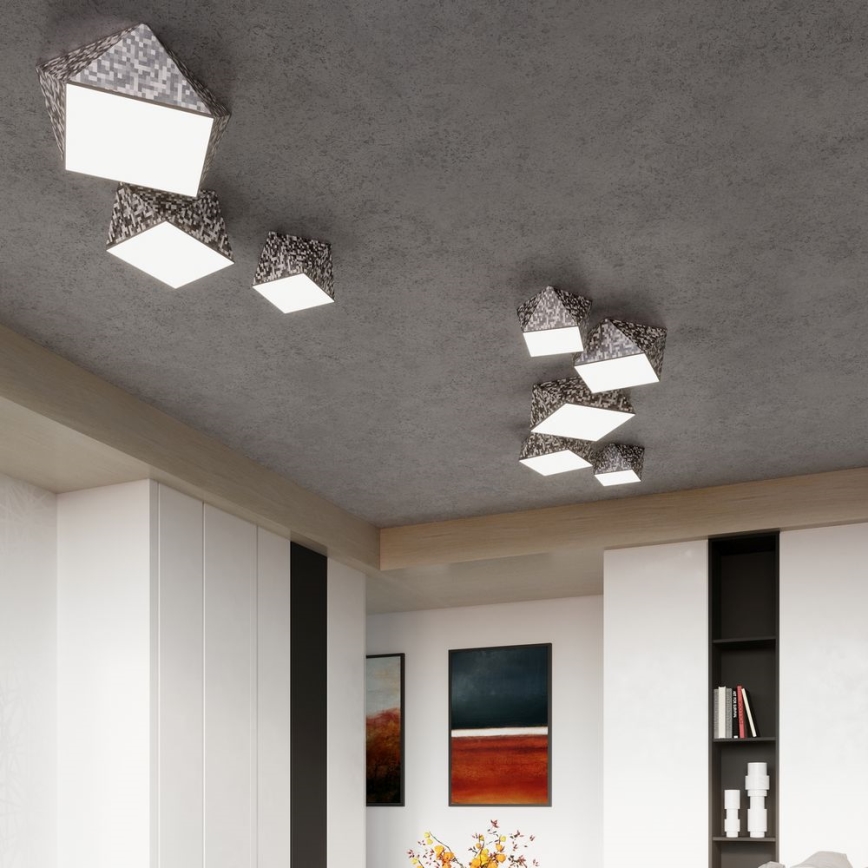 Takbelysning HEXA 3xE27/60W/230V silver