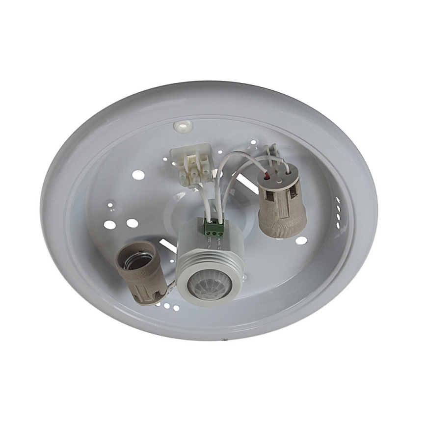 Takbelysning med sensor PLAFON 2xE27/80W/230V