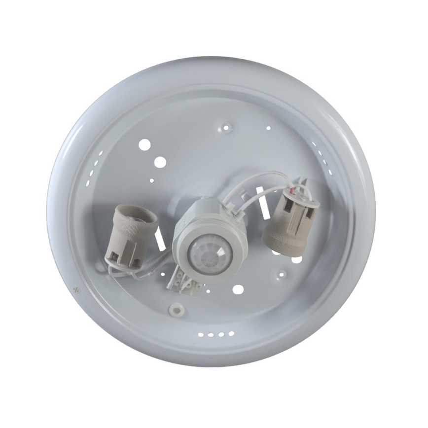 Takbelysning med sensor PLAFON 2xE27/80W/230V