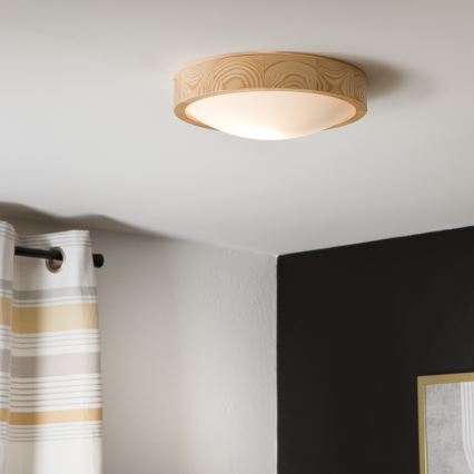 Takbelysning NATURAL SLIM 1xE27/60W/230V ø 27 cm furu