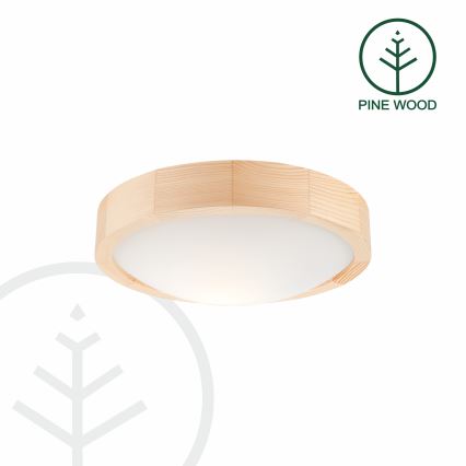 Takbelysning NATURAL SLIM 1xE27/60W/230V ø 27 cm furu