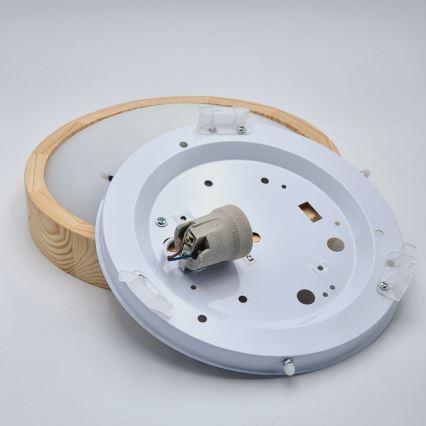 Takbelysning NATURAL SLIM 1xE27/60W/230V ø 27 cm furu