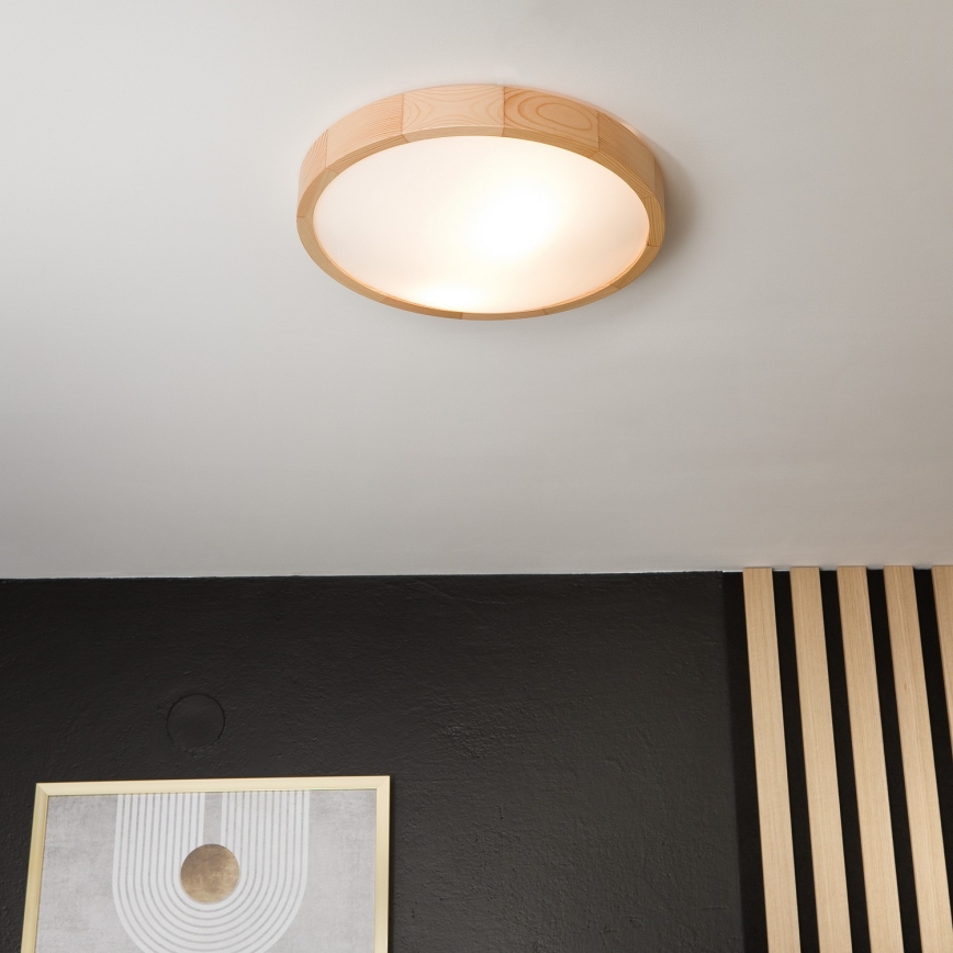 Takbelysning NATURAL SLIM 2xE27/60W/230V ø 37 cm furu