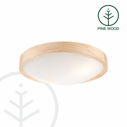 Takbelysning NATURAL SLIM 2xE27/60W/230V ø 37 cm furu