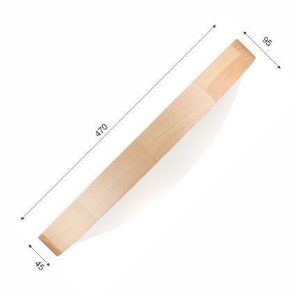 Takbelysning NATURAL SLIM 3xE27/60W/230V ø 47 cm furu