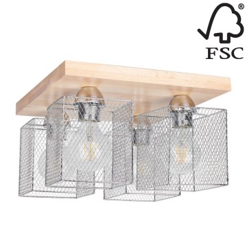 Takbelysning NORMAN WOOD 4xE27/25W/230V- FSC-certifierad