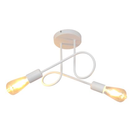 Takbelysning OXFORD 2xE27/15W/230V vit