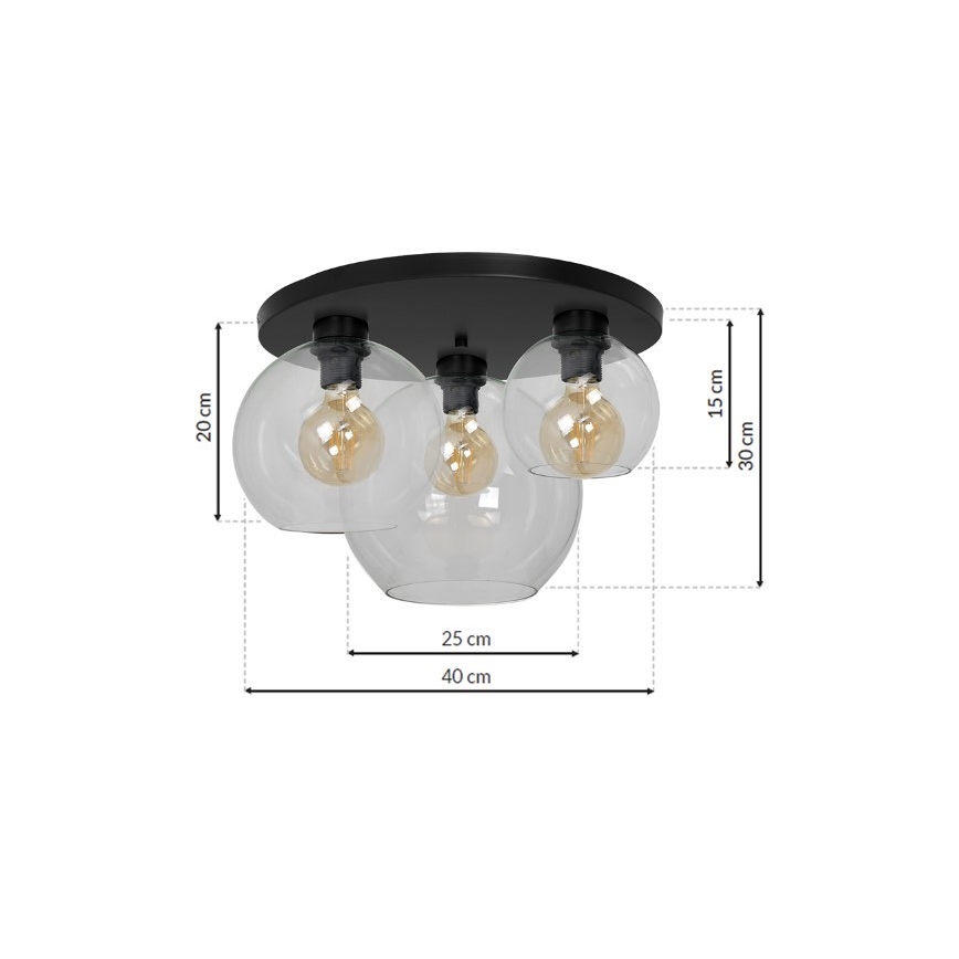 Takbelysning SOFIA 3xE27/60W/230V klar