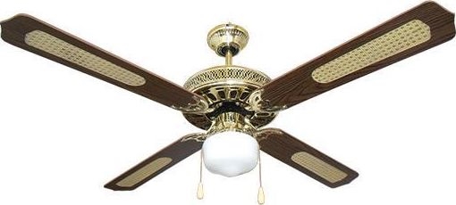 Takfläkt 1xE27/70W/230V diameter 132 cm brun/guld
